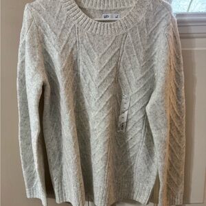 Croft & Barrow Light Gray Chevron Sweater